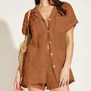 Vitamin A playa pocket blouse